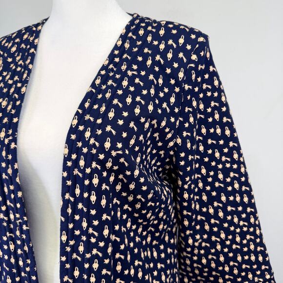 Family Affairs Celestial Star Planet Kimono Jacket M Navy Y2K Boho Indie Rare - Picture 2 of 9